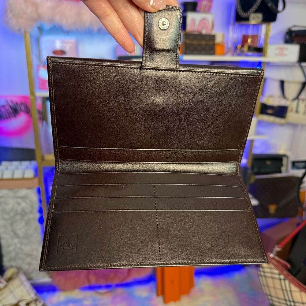 New unused Fendi Vintage Dark Brown Leather Large Bifold Wallet Unisex Men’s - Picture 8 of 15